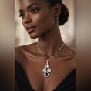 Swarovski Silver and Blue Jewelry Set